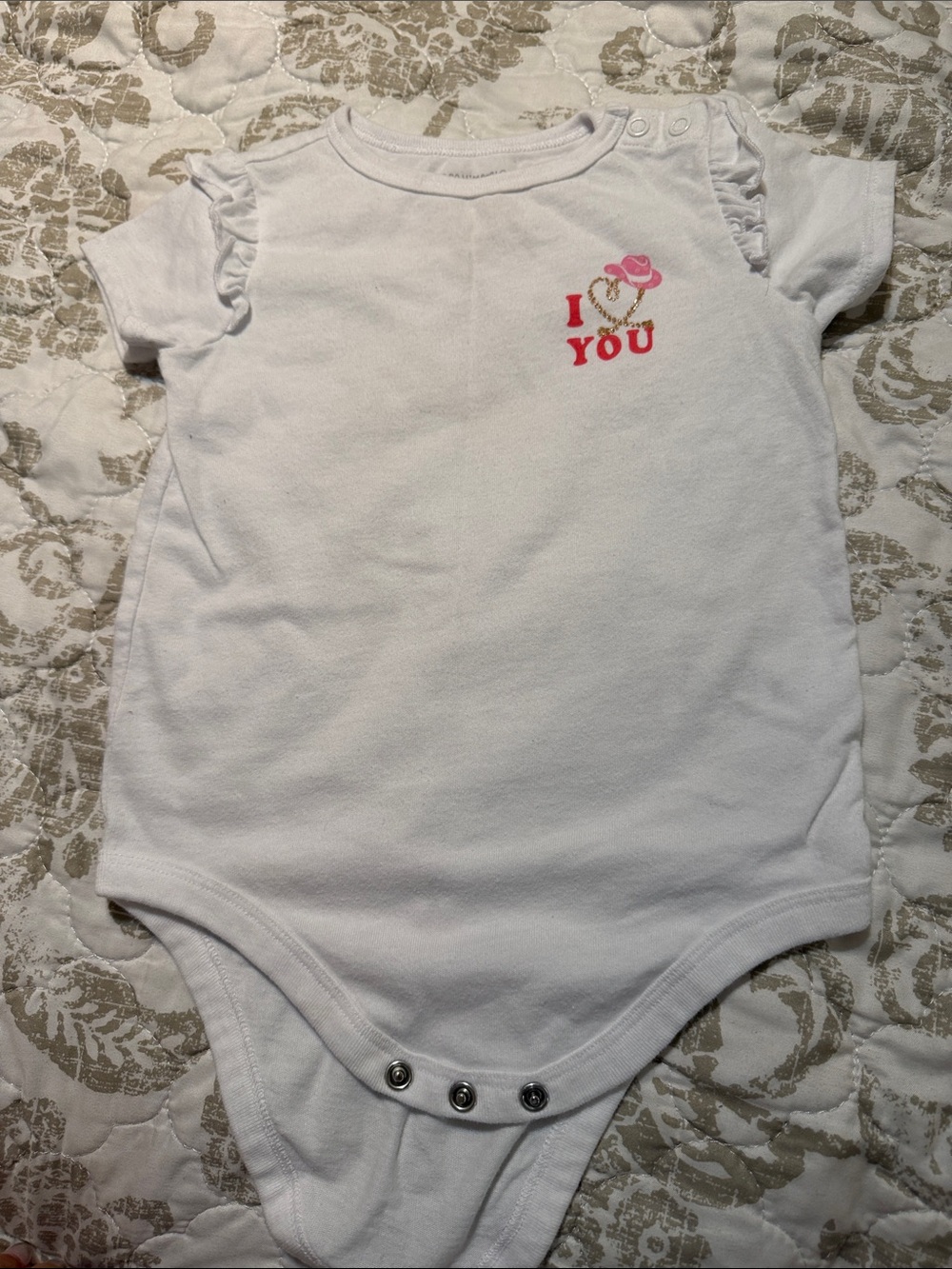 Carter's White Baby One-Piece with Pink & Red Accent